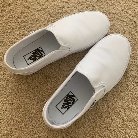 Vans Shoes - White Slip on Vans